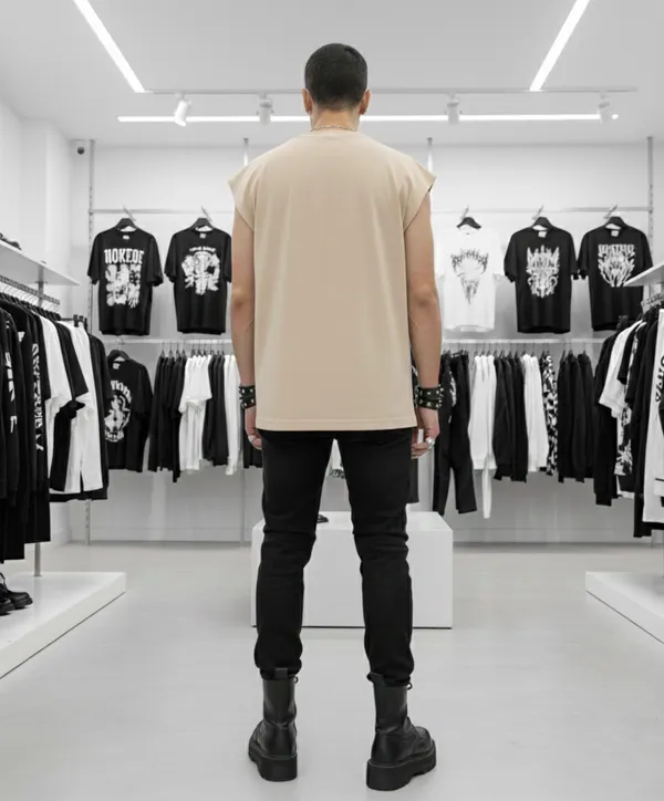 Cream_Cotton_Terry_Feather_Soft_Vest_For_Men