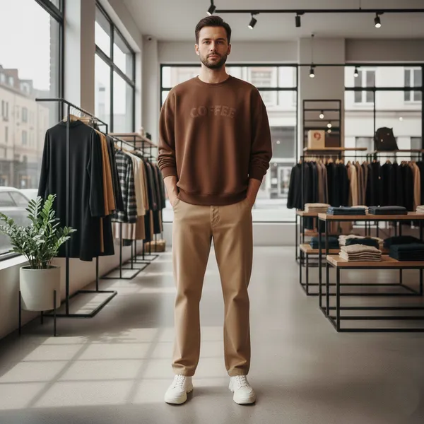 Brown_Cotton_Fleece_Bold_Color_Sweatshirt_For_Men