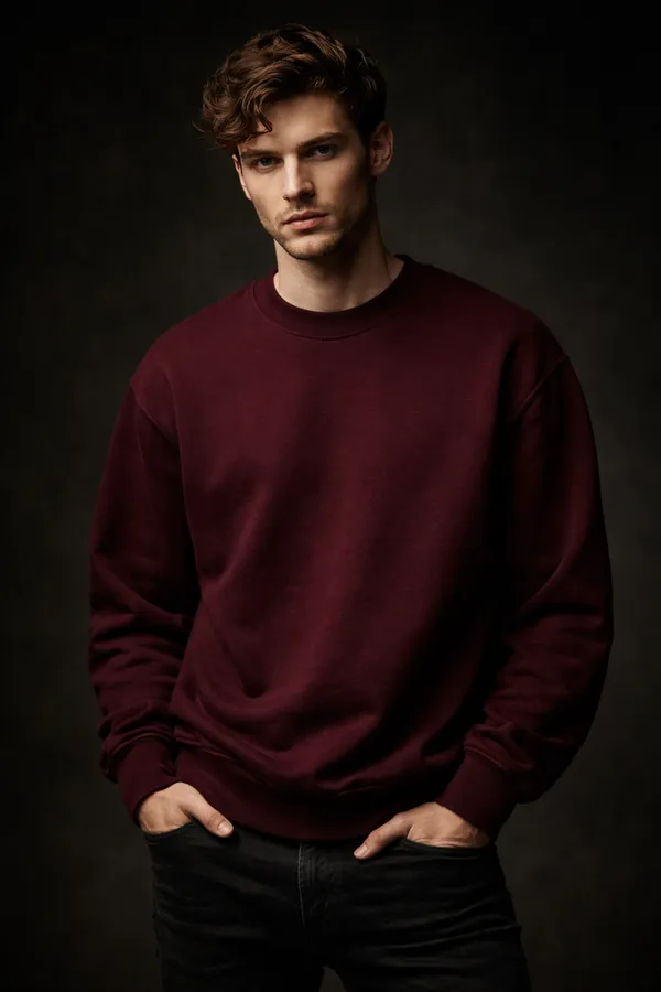 Maroon_Cotton_Unisex_Sweatshirt_|_Solid