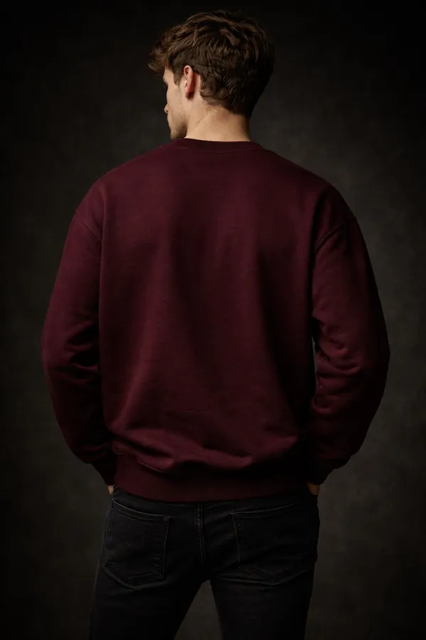 Maroon_Cotton_Unisex_Sweatshirt_|_Solid