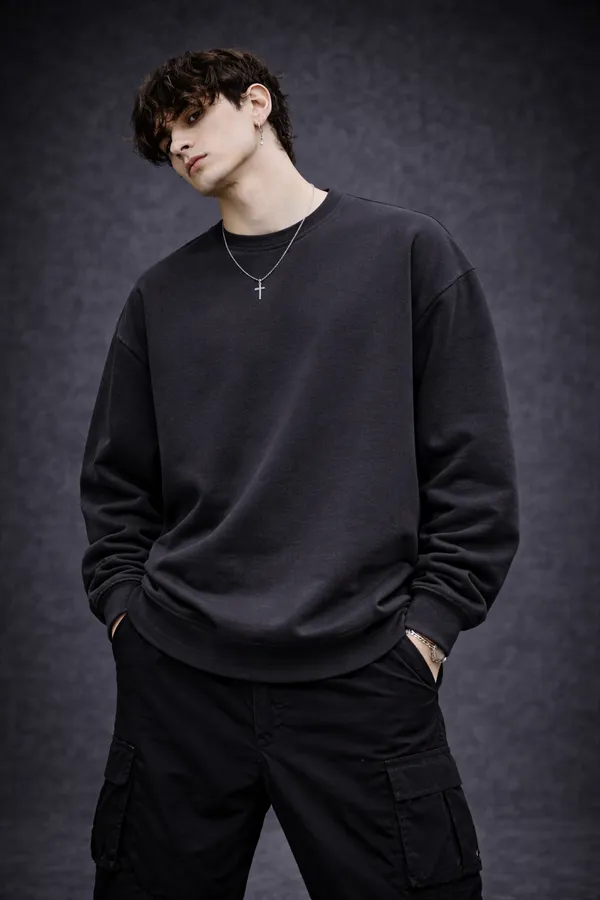 Black_Cotton_Unisex_Sweatshirt_|_Solid