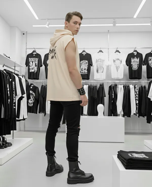Cream_Cotton_Terry_Street_Style_Hoodie_For_Men