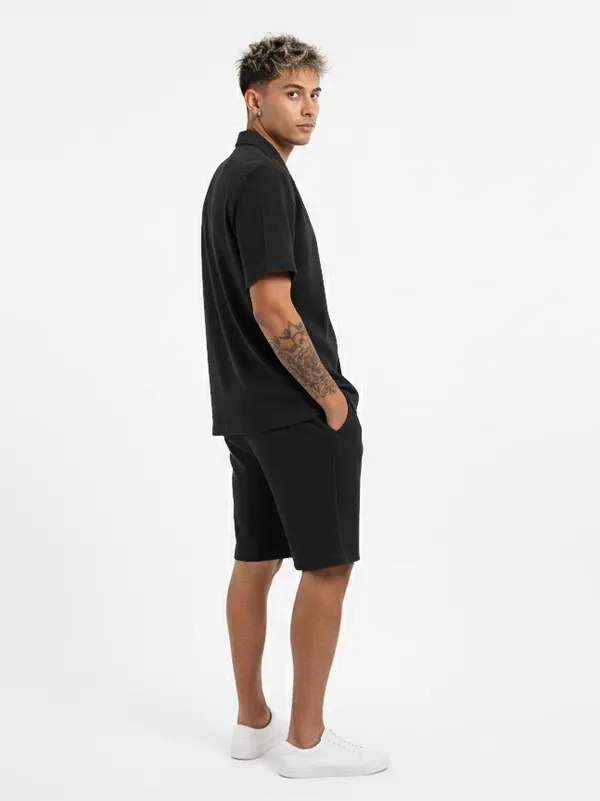 Black_Corduroy_Fabric_Casual_Daily_Co-ord_set__For_Men
