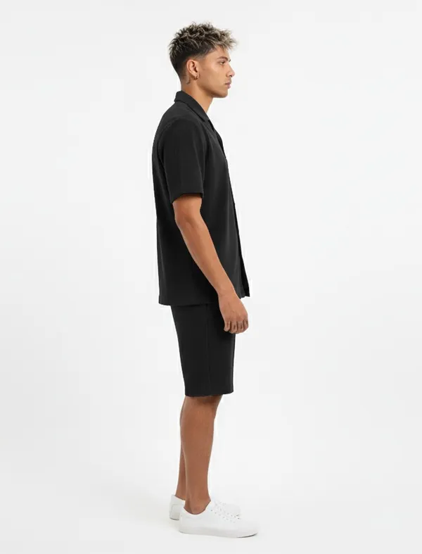 Black_Corduroy_Fabric_Casual_Daily_Co-ord_set__For_Men