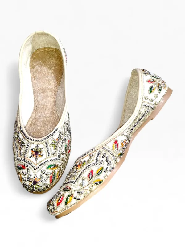 Off_White_Premium_Pu_Embroidered_Bellies_For_Women_And_Girls