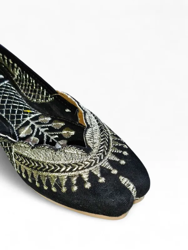 Black_Premium_Pvc_Embroidered_Mojaris_For_Women_And_Girls