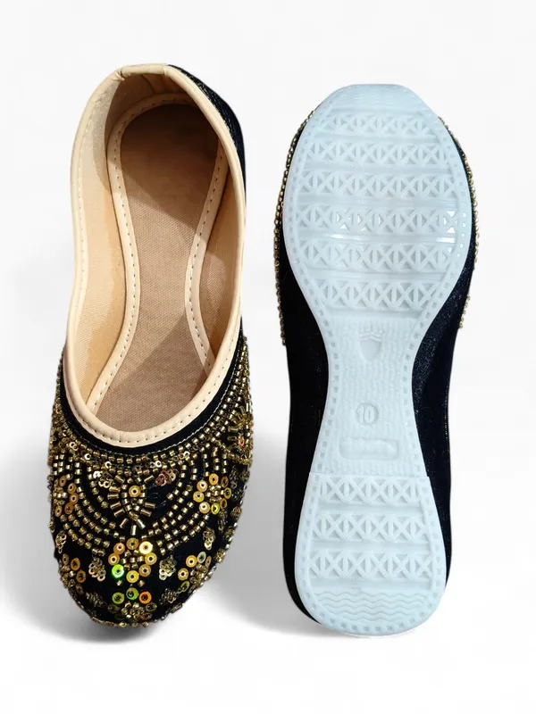 Black_Premium_Pvc_Embroidered_Mojaris_For_Women_And_Girls