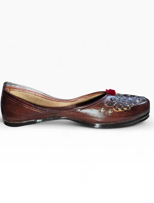 Brown_Premium_Synthetic_Leather_Embroidered_Bellies_For_Women_And_Girls