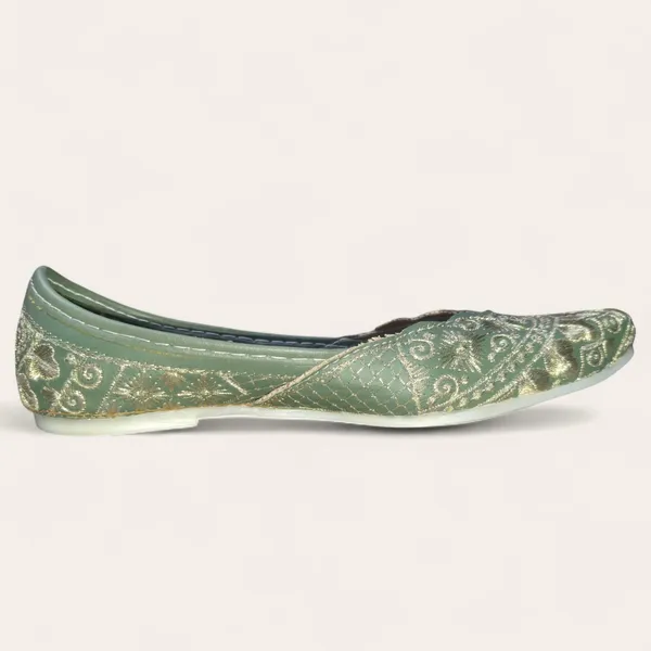 Sage_Green_Premium_Pu_Embroidered_Bellies_For_Women_And_Girls