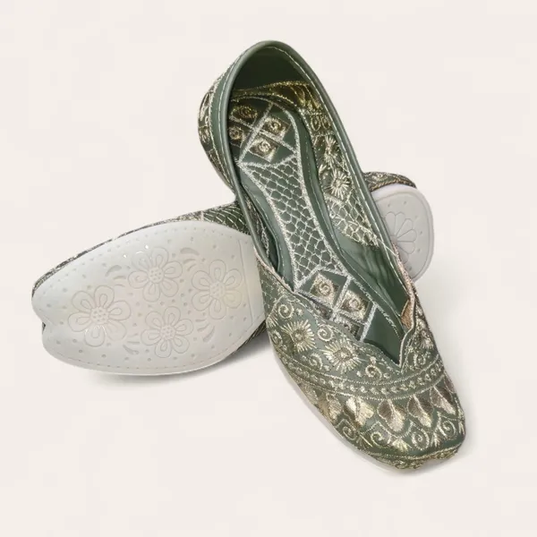 Sage_Green_Premium_Pu_Embroidered_Bellies_For_Women_And_Girls