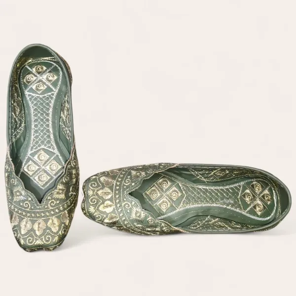 Sage_Green_Premium_Pu_Embroidered_Bellies_For_Women_And_Girls