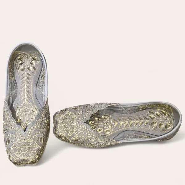 Grey_Premium_Pu_Embroidered_Bellies_For_Women_And_Girls