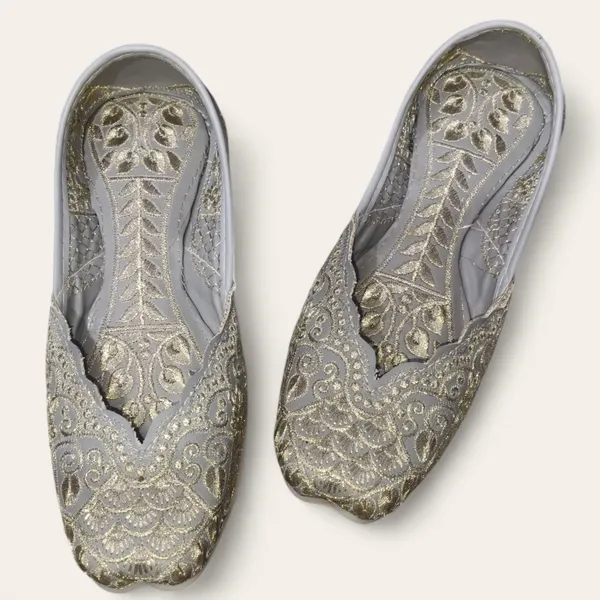 Grey_Premium_Pu_Embroidered_Bellies_For_Women_And_Girls
