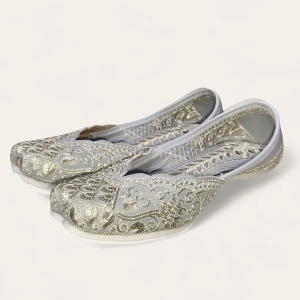 Grey_Premium_Pu_Embroidered_Bellies_For_Women_And_Girls