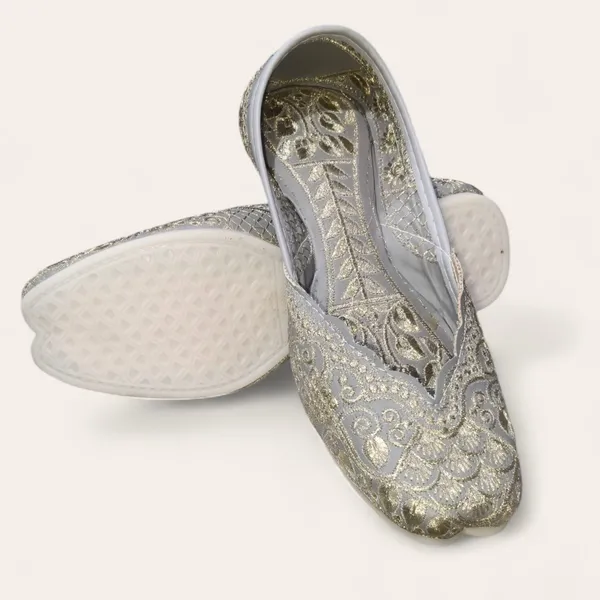 Grey_Premium_Pu_Embroidered_Bellies_For_Women_And_Girls