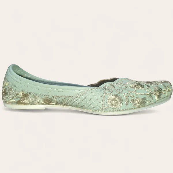 Sea_Blue_Premium_Pu_Embroidered_Bellies_For_Women_And_Girls