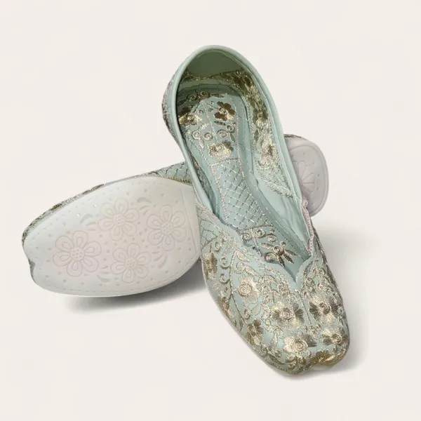 Sea_Blue_Premium_Pu_Embroidered_Bellies_For_Women_And_Girls