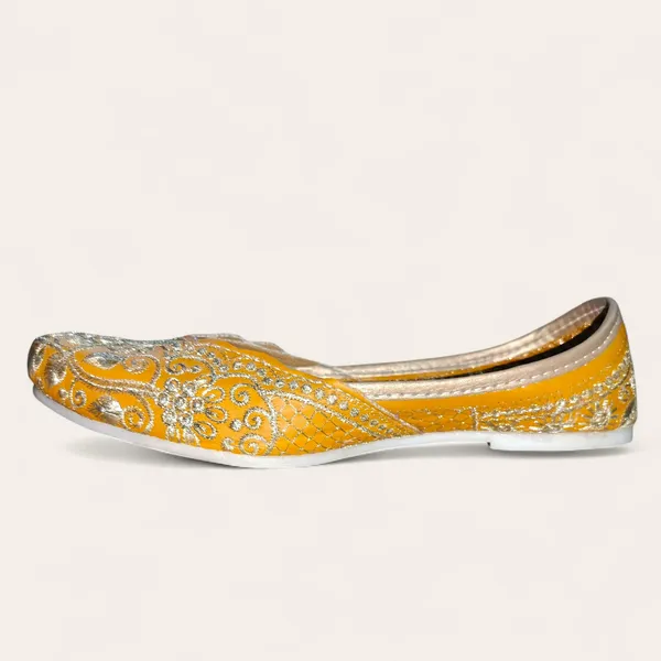 Yellow_Premium_Pu_Embroidered_Bellies_For_Women_And_Girls