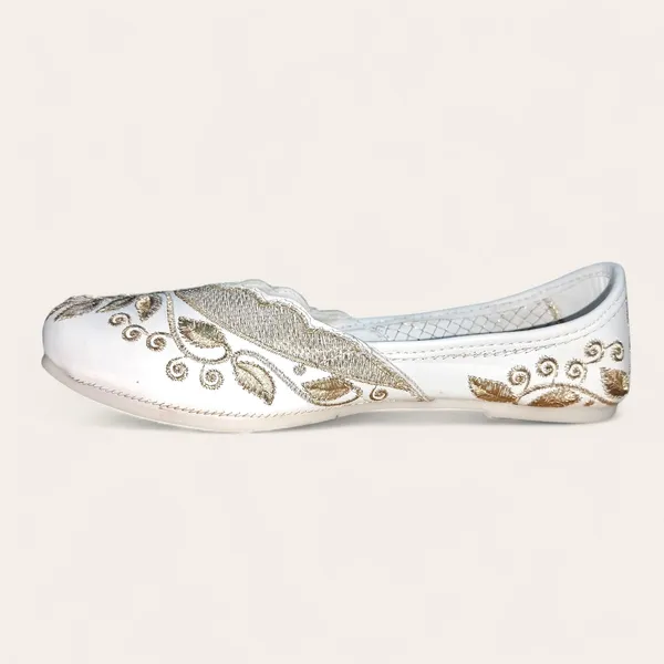 White_Premium_Pu_Embroidered_Bellies_For_Women_And_Girls
