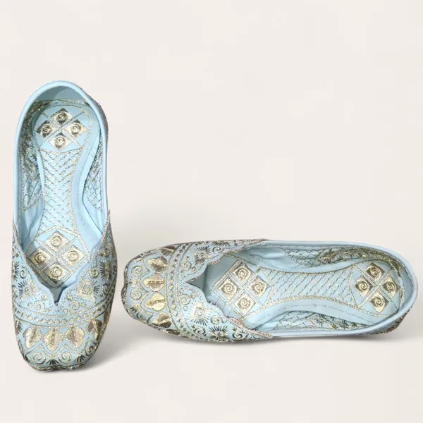 Blue_Premium_Pu_Embroidered_Bellies_For_Women_And_Girls