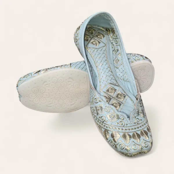 Blue_Premium_Pu_Embroidered_Bellies_For_Women_And_Girls