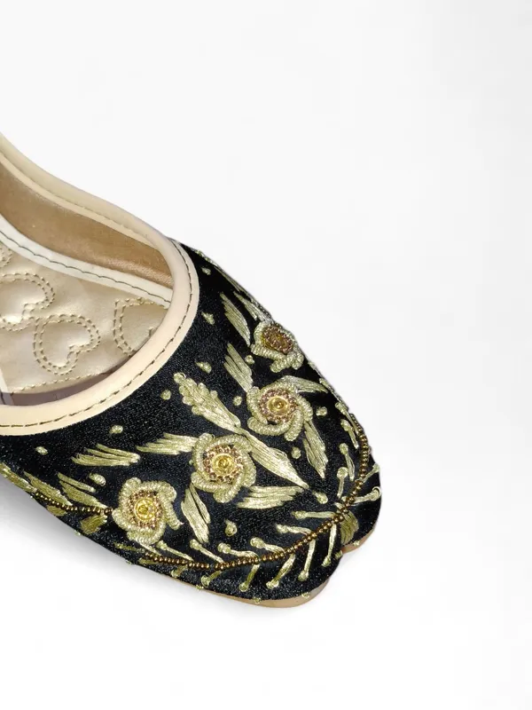 Black_Premium_Pvc_Embroidered_Bellies_For_Women_And_Girls