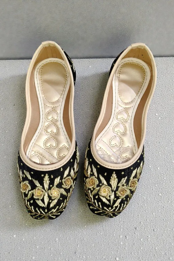 Black_Premium_Pvc_Embroidered_Bellies_For_Women_And_Girls