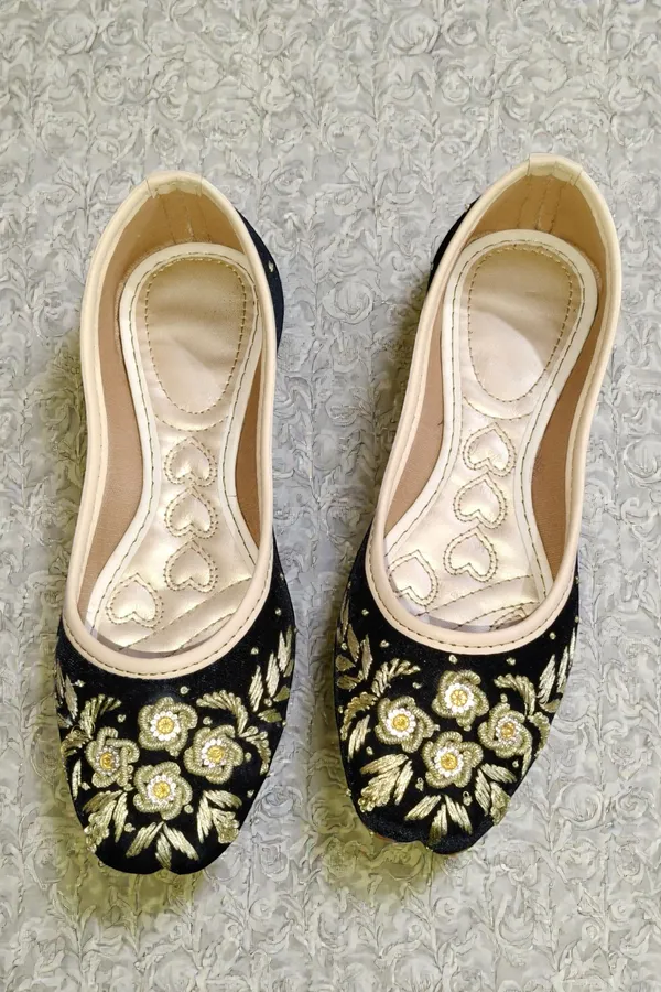 Black_Premium_Pvc_Embroidered_Bellies_For_Women_And_Girls