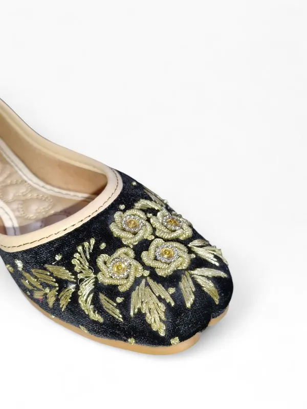 Black_Premium_Pvc_Embroidered_Bellies_For_Women_And_Girls