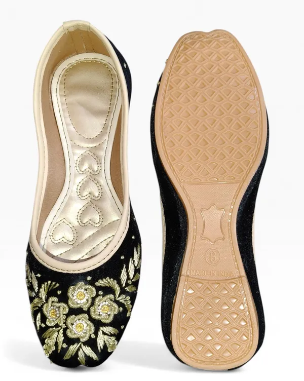 Black_Premium_Pvc_Embroidered_Bellies_For_Women_And_Girls