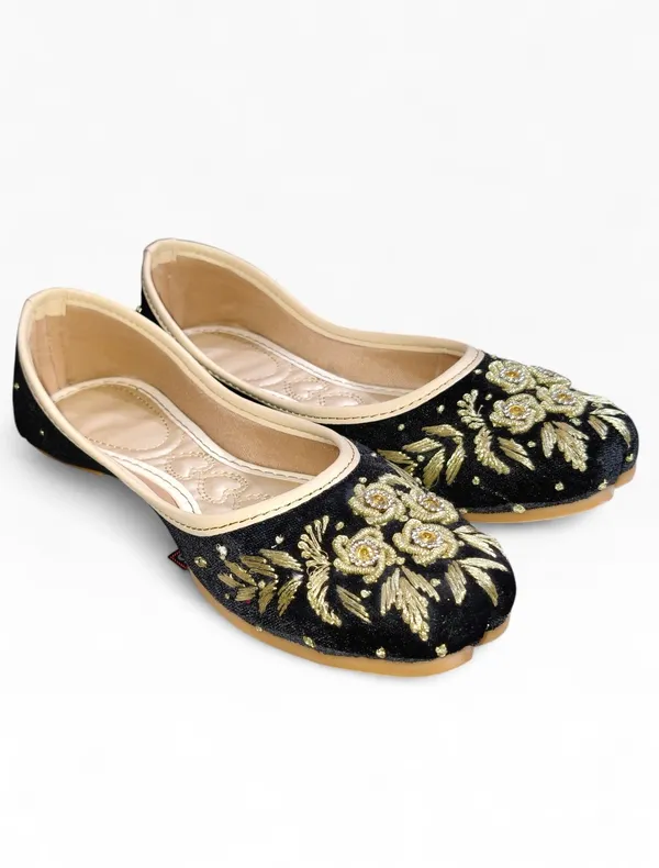 Black_Premium_Pvc_Embroidered_Bellies_For_Women_And_Girls