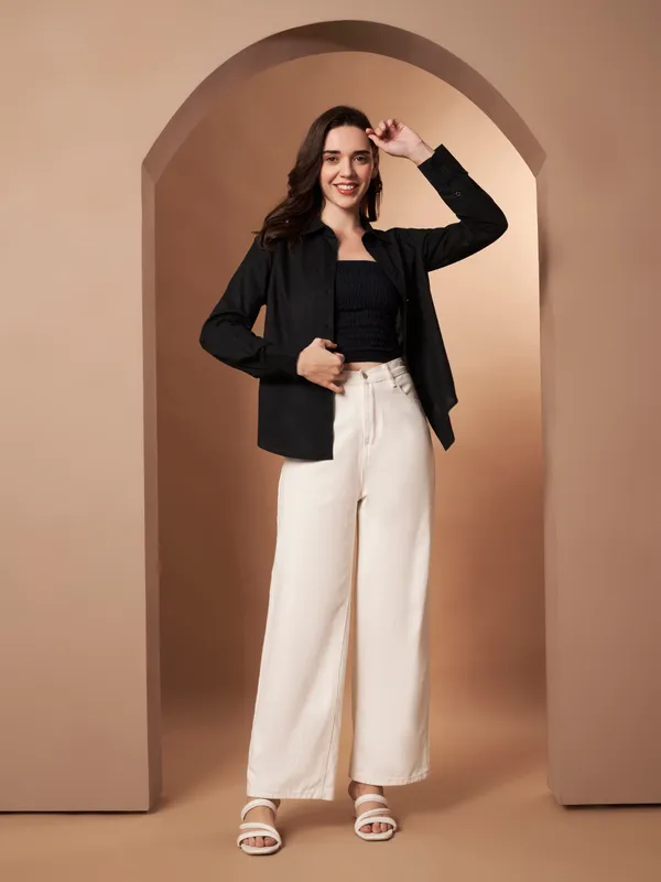 Black_Cotton_Formal_Shirt_Classic_Long_Sleeve_Button_Down