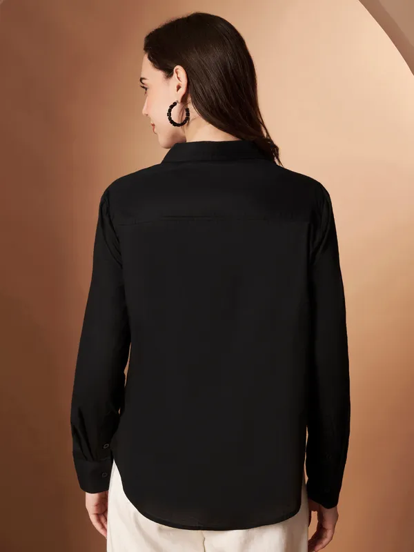 Black_Cotton_Formal_Shirt_Classic_Long_Sleeve_Button_Down