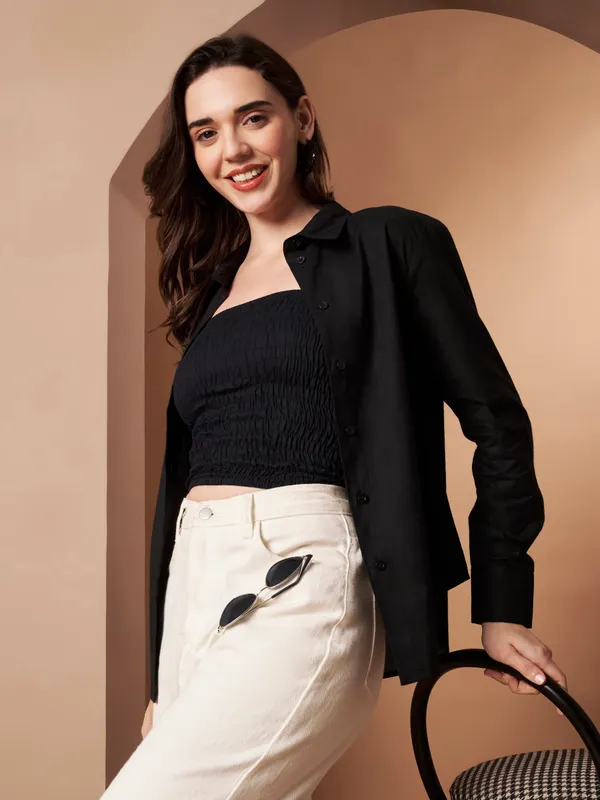 Black_Cotton_Formal_Shirt_Classic_Long_Sleeve_Button_Down