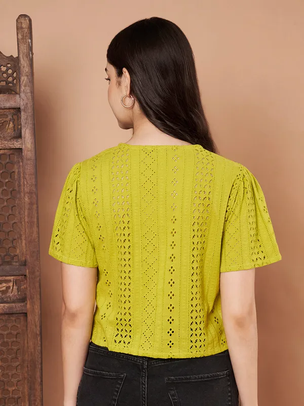 Lime_Green_Cotton_Schiffli_Top_For_Women