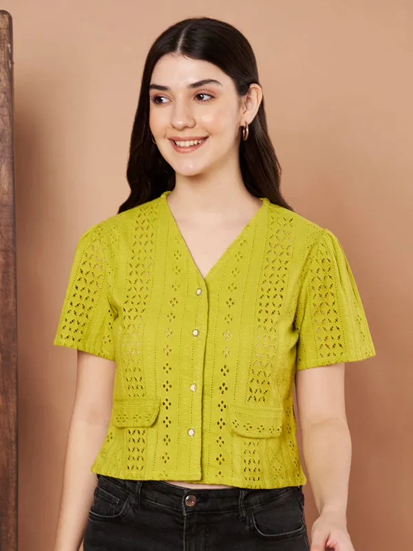 Lime_Green_Cotton_Schiffli_Top_For_Women