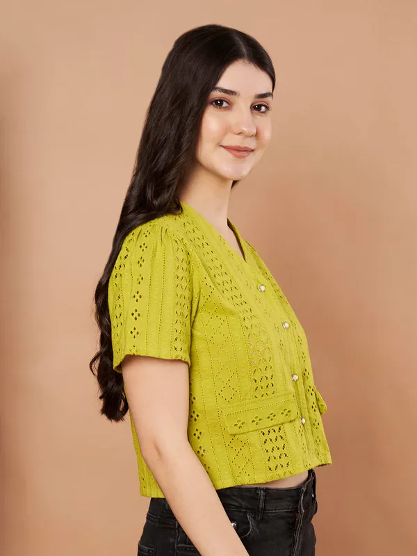 Lime_Green_Cotton_Schiffli_Top_For_Women