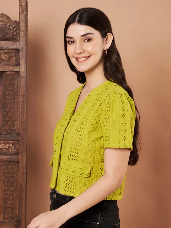 Lime_Green_Cotton_Schiffli_Top_For_Women