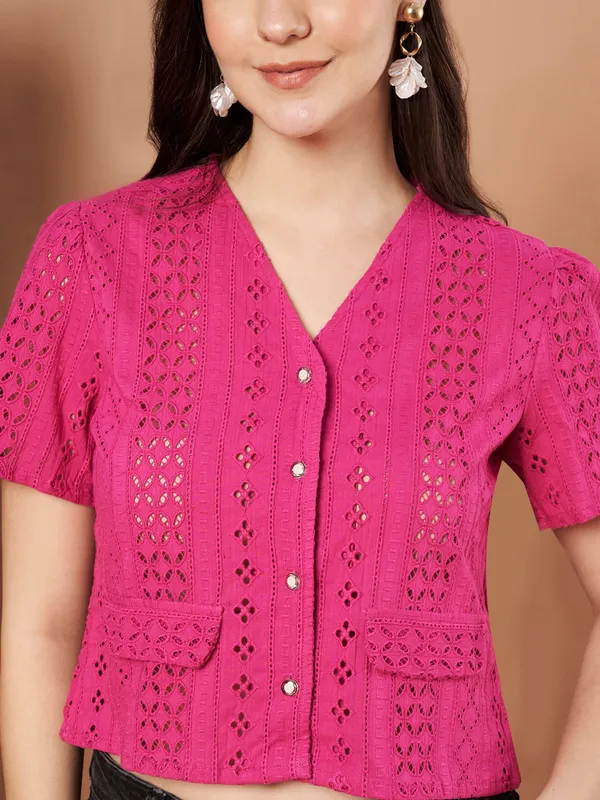 Magenta_Cotton_Schiffli_Shirt_For_Women