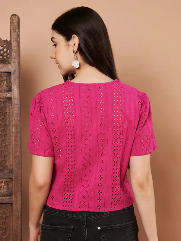 Magenta_Cotton_Schiffli_Shirt_For_Women