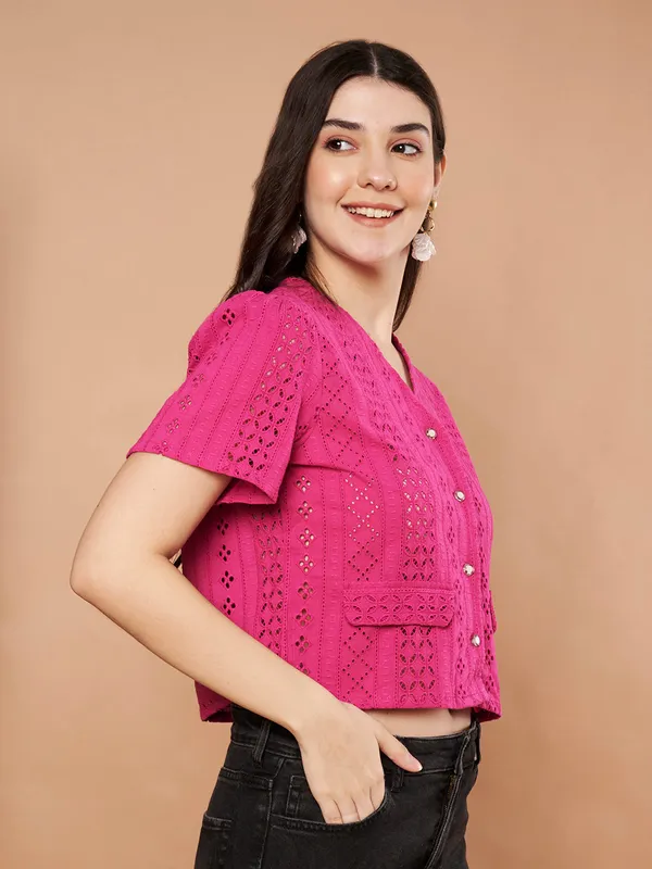 Magenta_Cotton_Schiffli_Shirt_For_Women