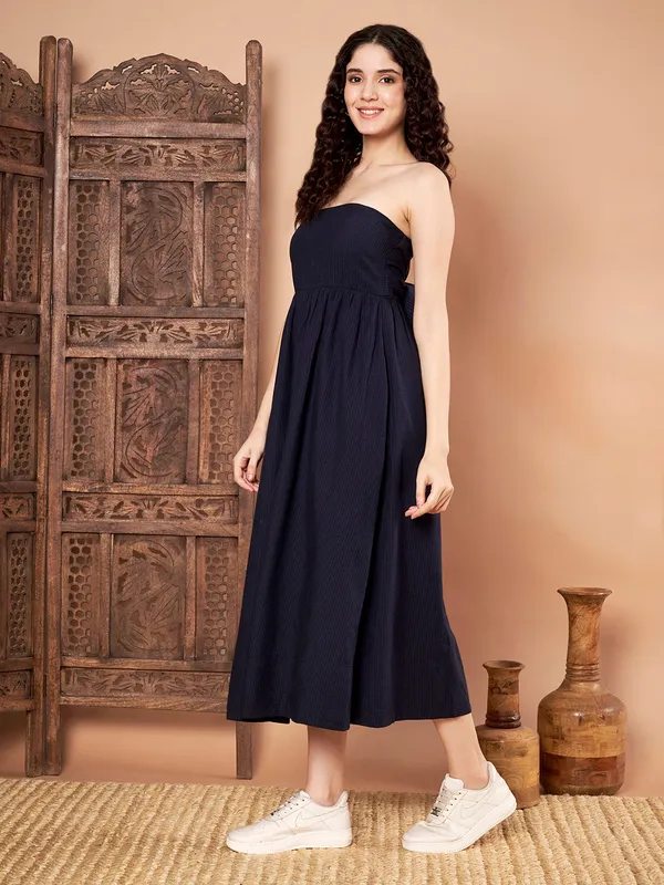 Navy_Blue_Cotton_Strapless_Dress_For_Women
