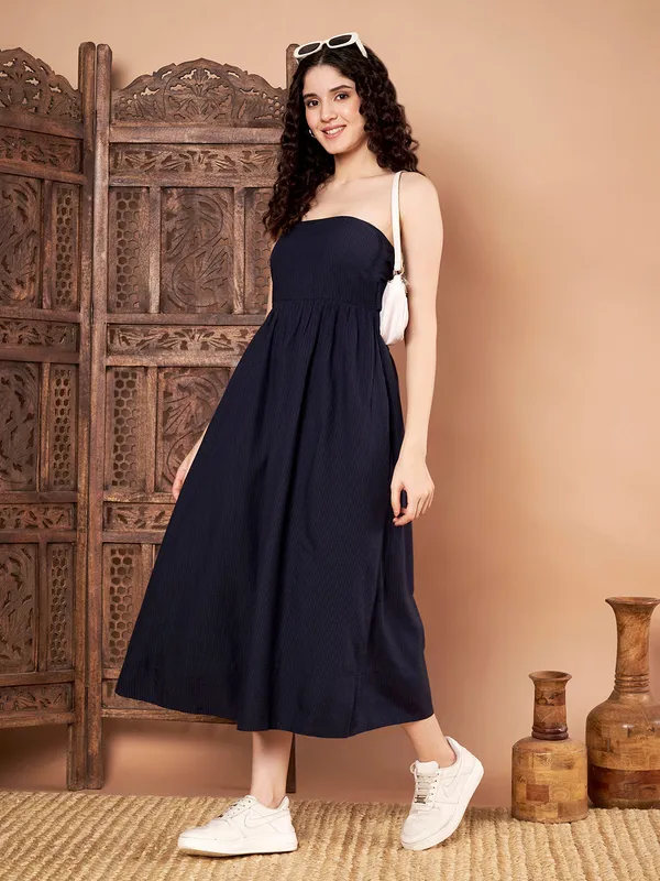 Cotton store Navy Blue Cotton Strapless Dress For Women Price in India -  Buy Cotton store Navy Blue Cotton Strapless Dress For Women online at  https://cottonstores.in