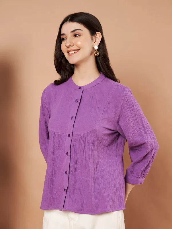 Purple_Cotton_Button_Down_Top_For_Women