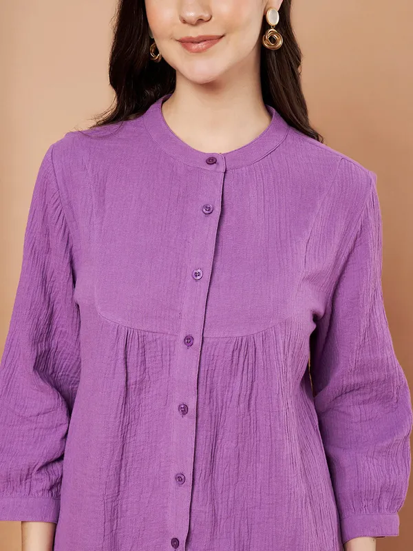 Purple_Cotton_Button_Down_Top_For_Women