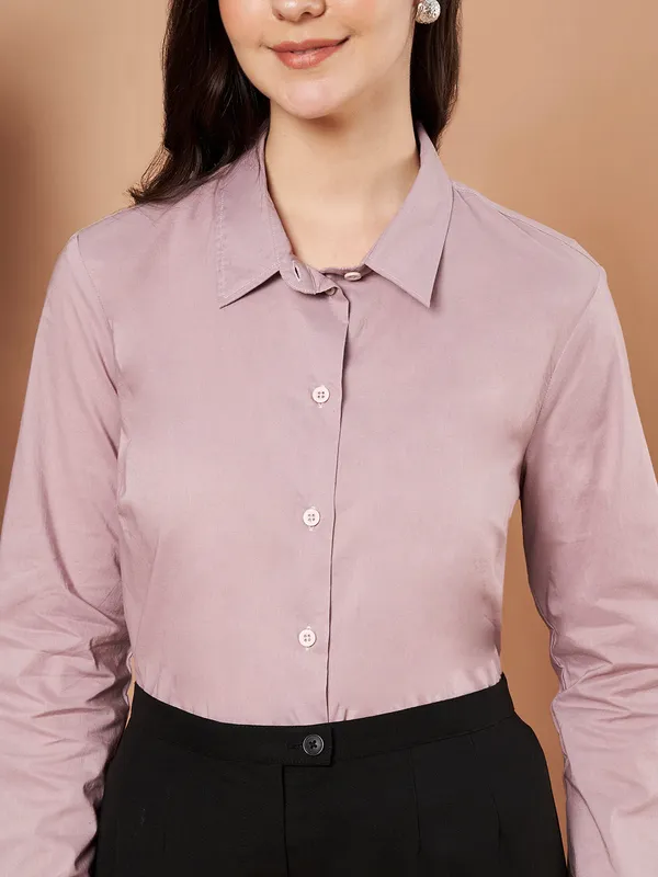 Lavender_Cotton_Formal_Shirt_Classic_Long_Sleeve_Button_Down
