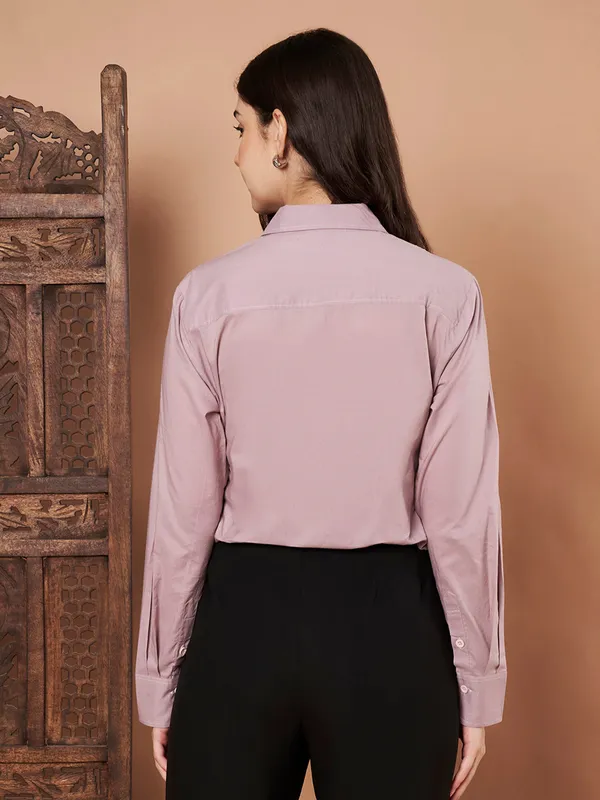 Lavender_Cotton_Formal_Shirt_Classic_Long_Sleeve_Button_Down