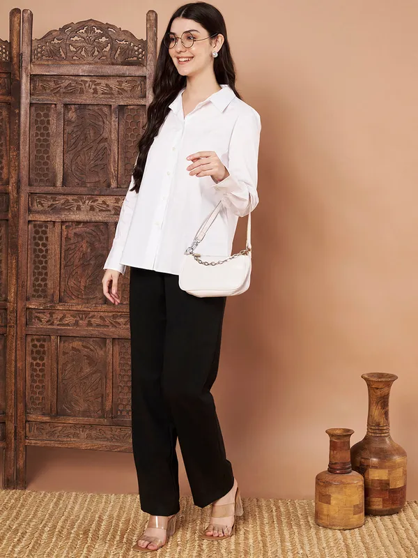 White_Cotton_Formal_Shirt_Classic_Long_Sleeve_Button_Down