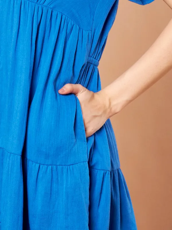 Blue_Cotton_Tiered_Button_Down_Dress_With_Short_Sleeves