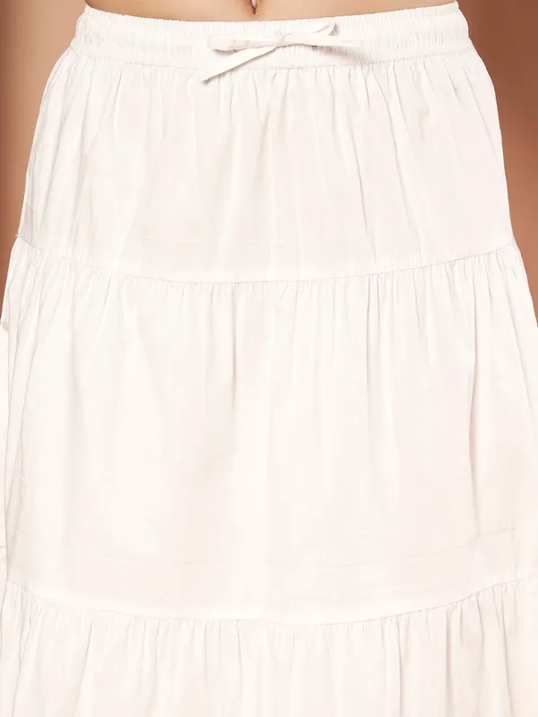 White_Cotton_Tiered_Maxi_Skirt_For_Women